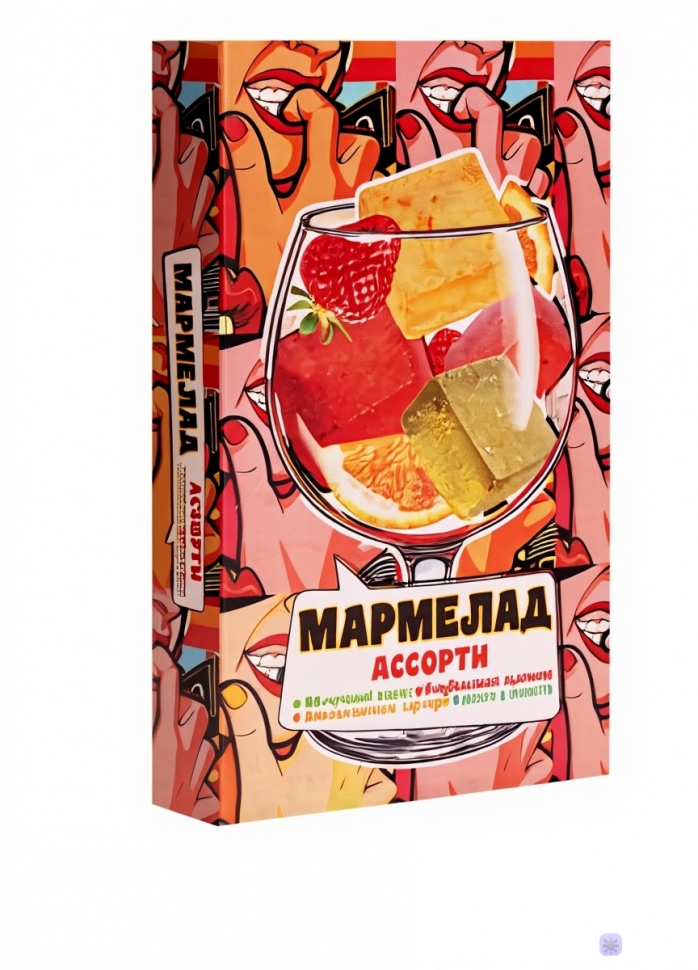  Мармелад АлкоАссорти(яблочный виски, клубничный просекко, апельсиновый вермут, лайм текила) 110г в Дербенте