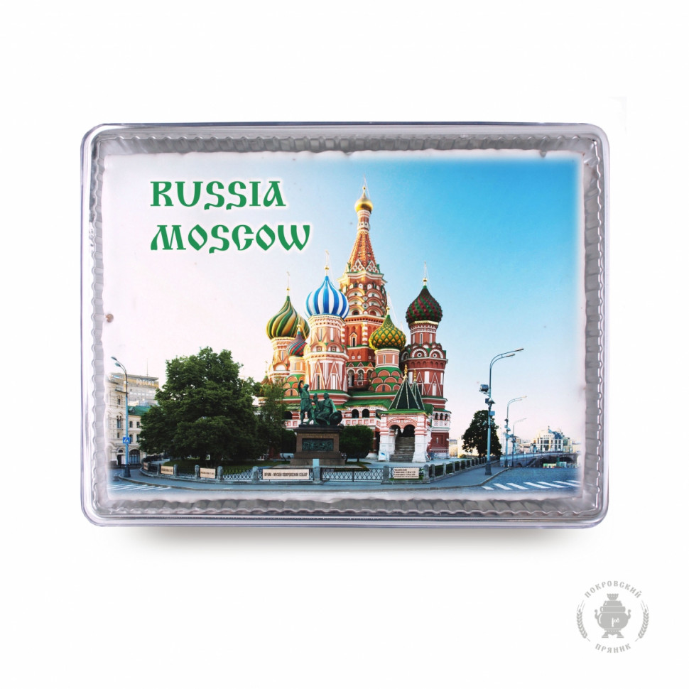  Пряник 600г RUSSIA MOSCOW с фотопечатью (в подарочной пластиковой упаковке)  в Дербенте