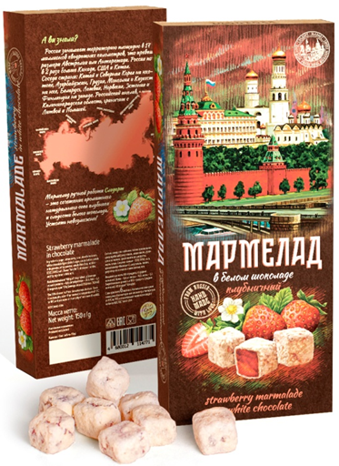 №2 Сладарт Мармелад Клубничный в белом шоколаде, 150г   в Дербенте
